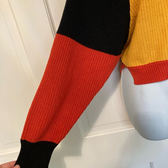 Sincerely Jules Colorblock Sweater - Black, Red, Yellow, White - Picture 2 of 6
